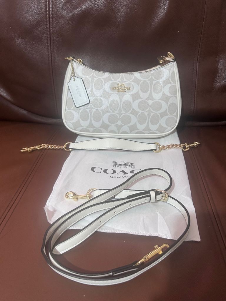 Glacier White Coach Teri Handbag