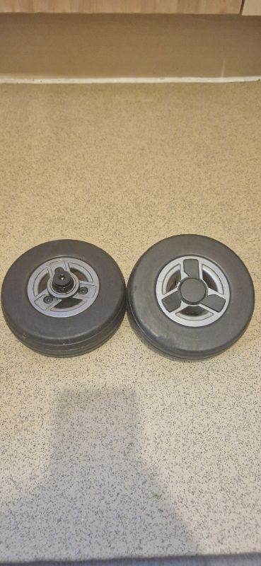 Pair of Grey Replacement Wheels for Trolley or Mobility Aid