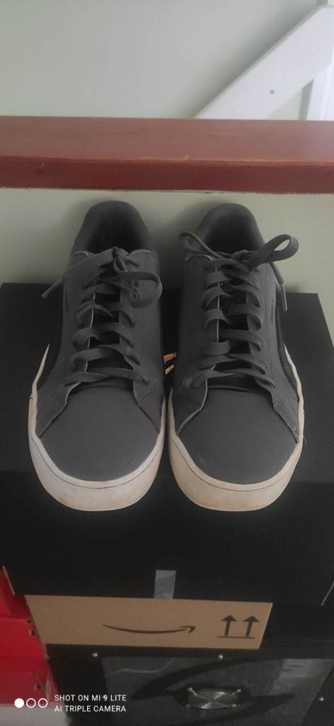  puma smush vulc grey and black shoes Low 