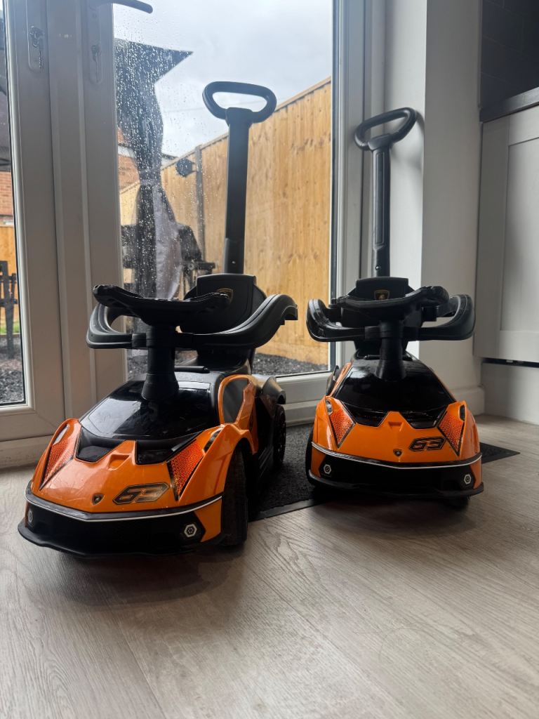 Lamborghini Ride On 3 in 1 Car – Orange, Good Condition