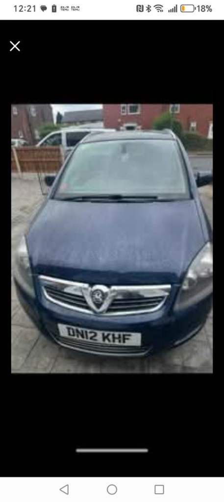 Vauxhall, ZAFIRA, MPV, 2012, Manual, 1686 (cc), 5 doors