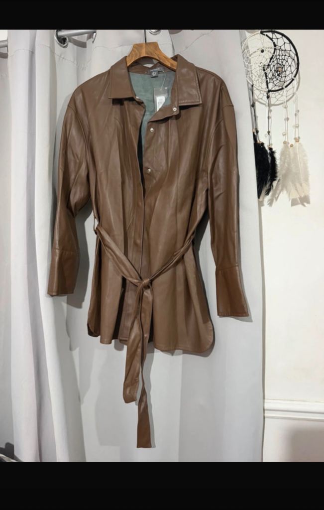 Women’s faux leather shacket size 18