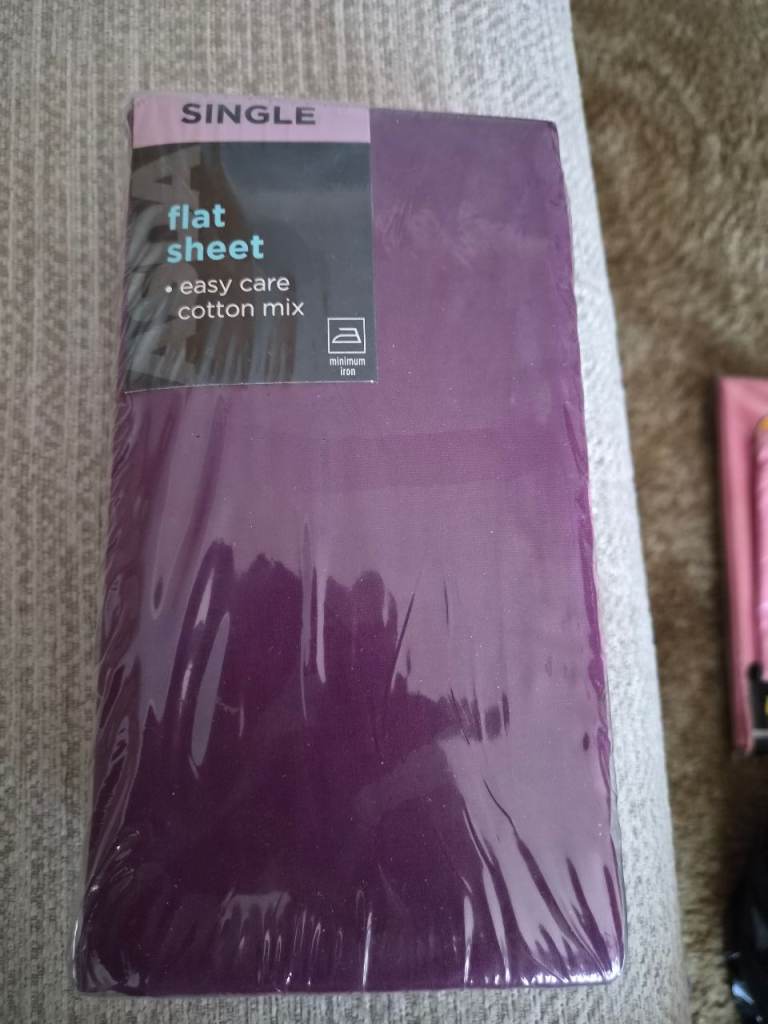 New Single Flat Sheet – Easy Care Cotton Mix, Purple
