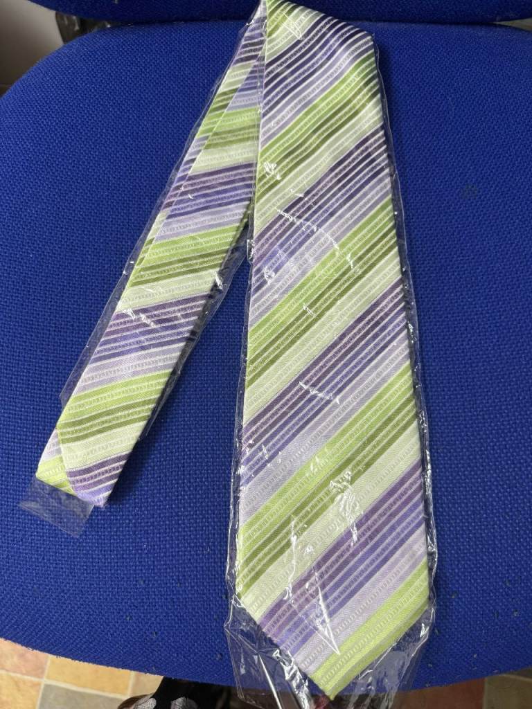 Share Giorgio Armani Silk Tie Men Striped Green Purple Lilac Luxury Designer Italy New