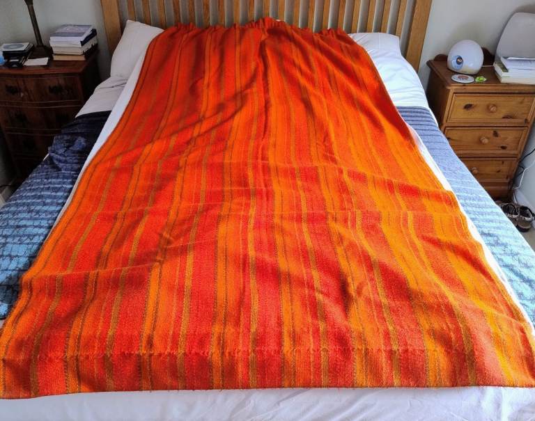 Thick orange material/curtain - 7 feet long