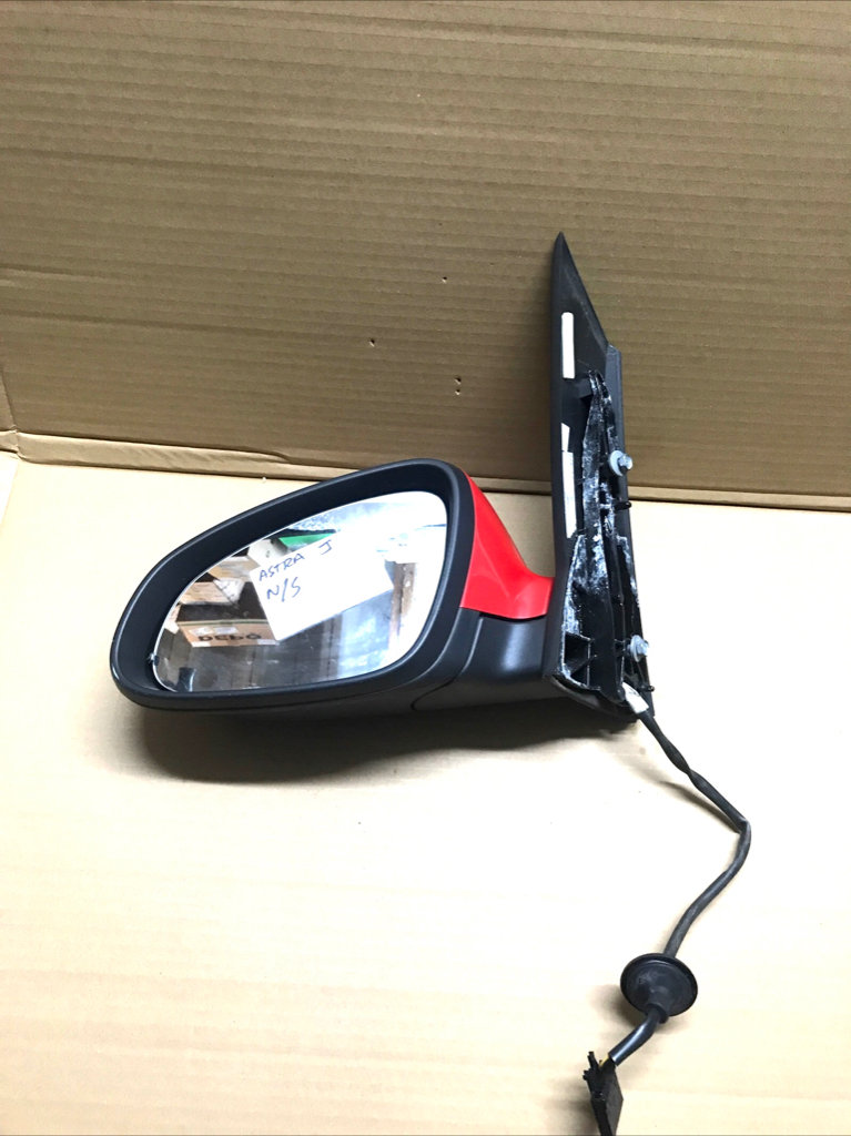Vauxhall Astra J. Red Door mirror left side. 