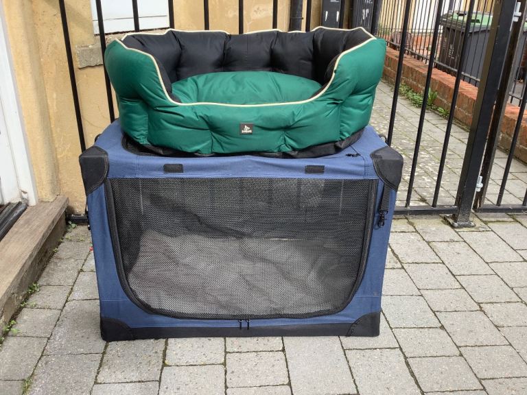 Foldable large dog cage and waterproof medium dog bed