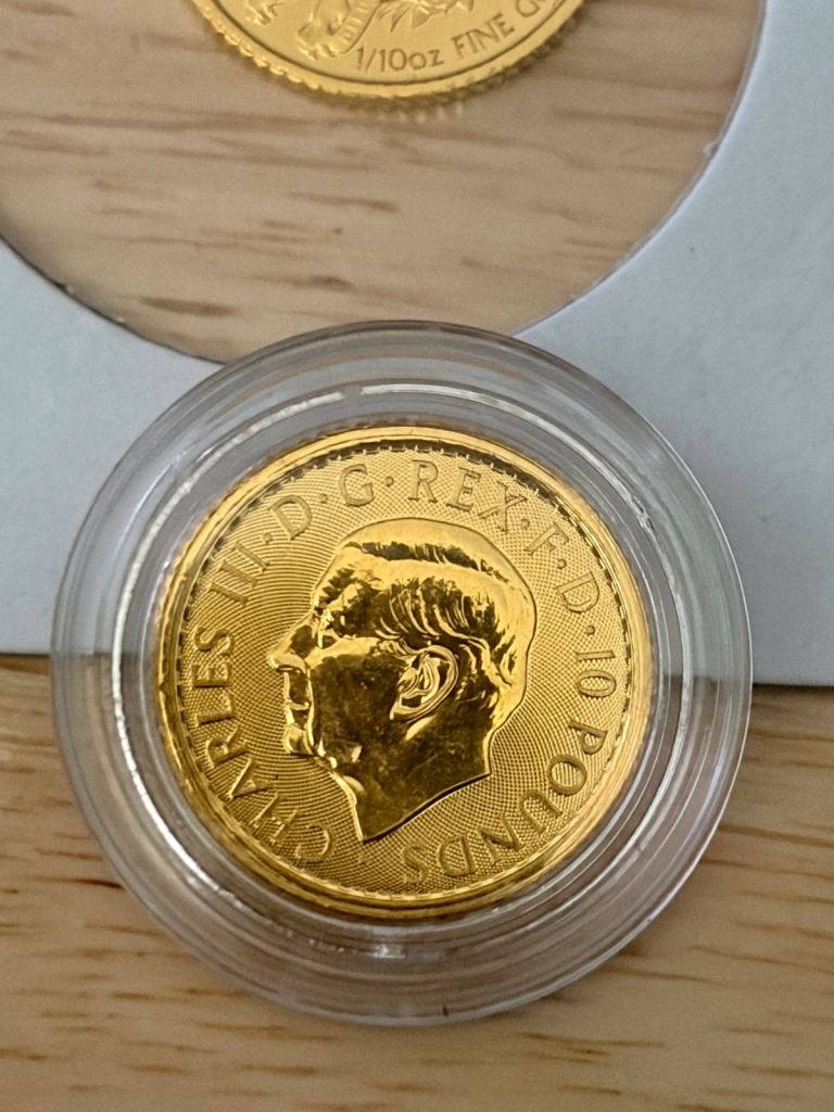 King Charles III Britannia Gold Coin 1/10oz Fine Gold