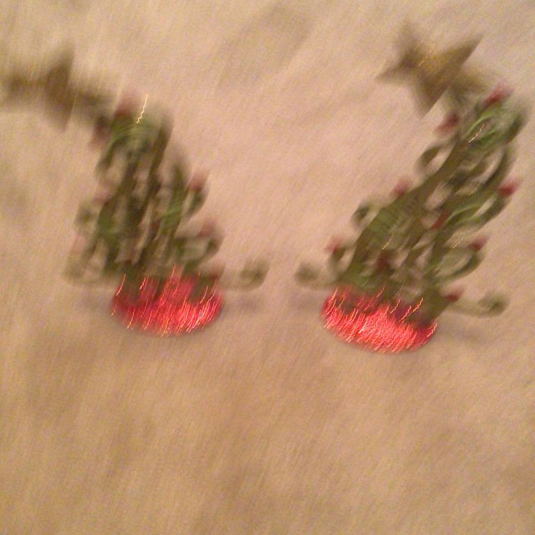 2 Christmas tree card holders.