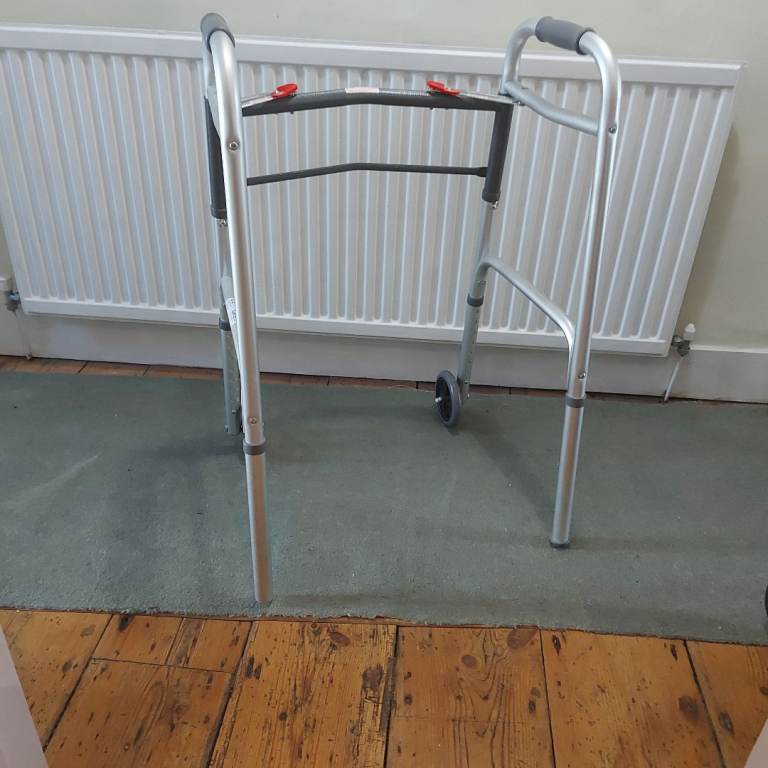 Folding Walking Frame with Wheels – Good Condition