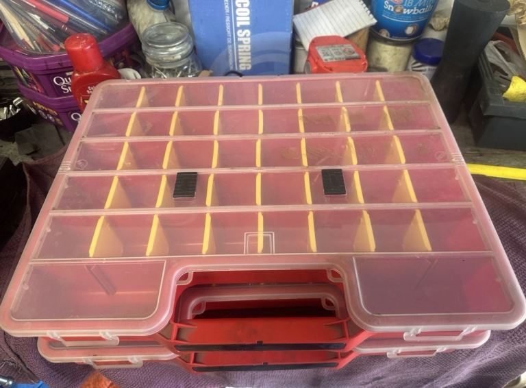 fishing Box Organizer Assortment Storage Metal detector Detecting Finds coins musket ball