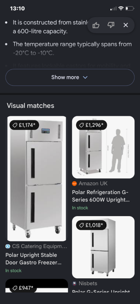 Polar 600-Litre Upright Commercial Freezer - Stainless Steel