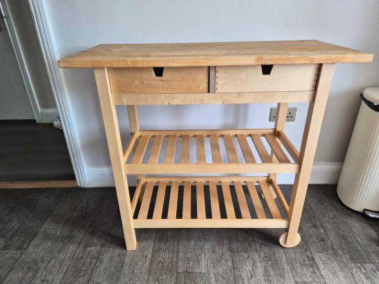 Wooden Kitchen Trolley with Storage – Good Condition
