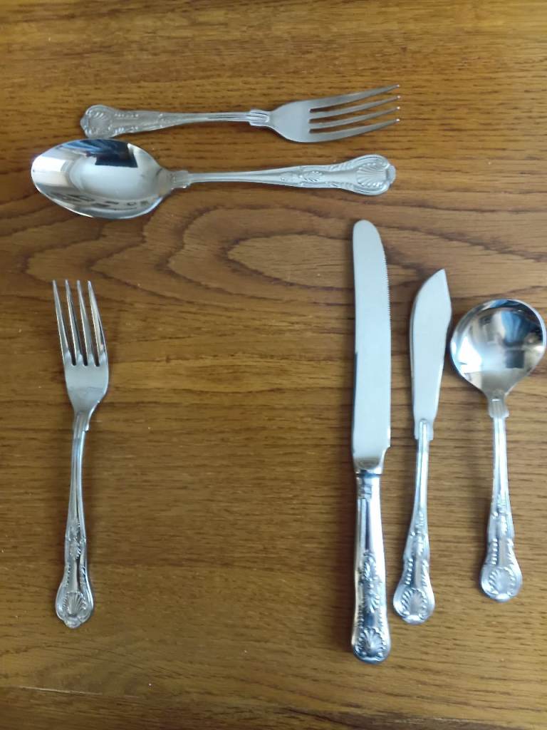 Large Set of Vintage Silver Coloured Cutlery