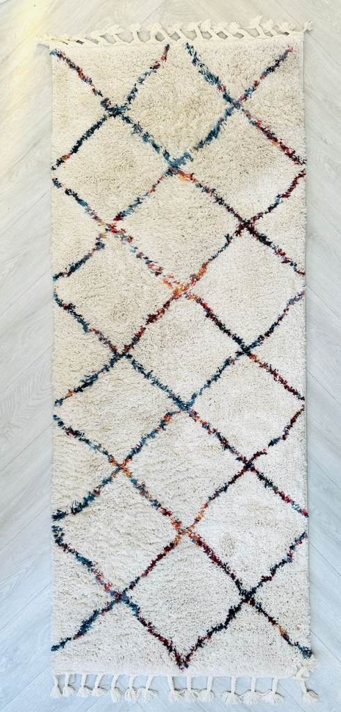 MADE[com] PerdrU Runner Rug 80 x 200cm – Cream / Brick and Blue Multi