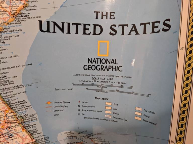 National Geographic Map of The USA - Large Laminated Poster