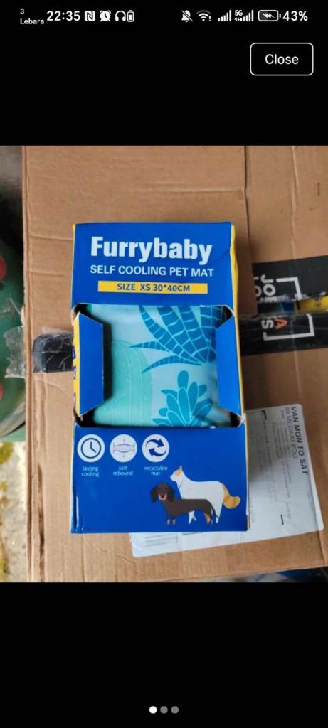Self cooling pet mat 
