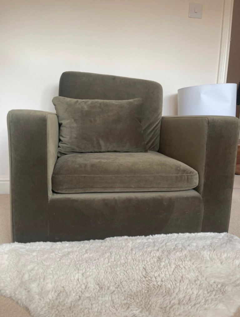 Dog Sofa Bed In Khaki Green Velvet
