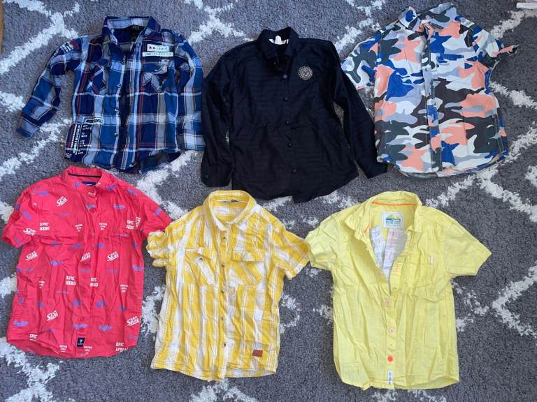 Bundle of Boys Shirts – Various Colours, Good Condition