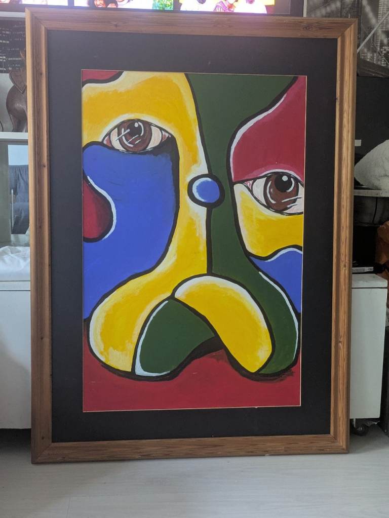 Abstract Framed Painting Yoni  Majekodunmi – Multicoloured, Good Condition