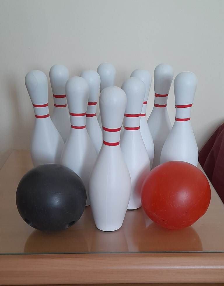 Children's Skittle Game.