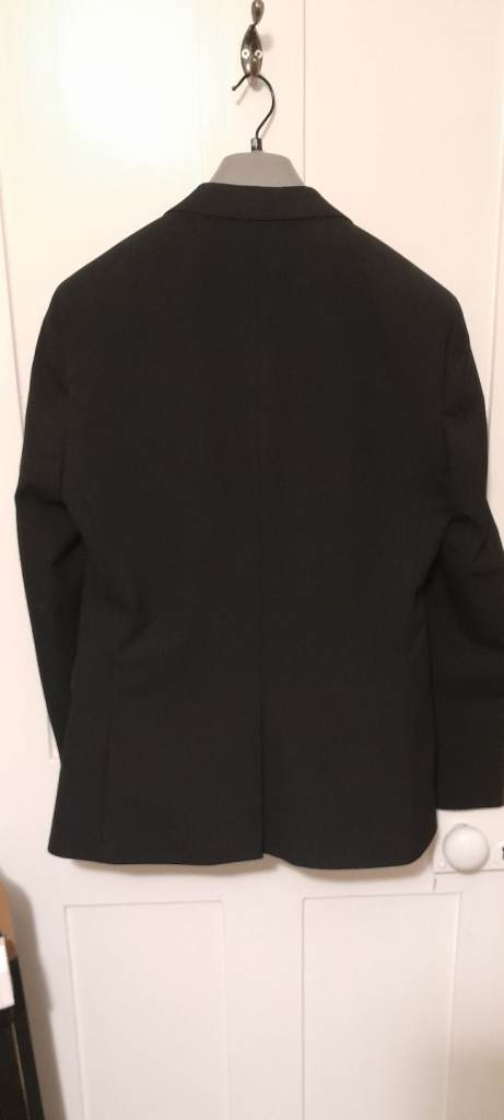 Mens Next Black suit-skinny fit-38R jacket/32R trousers