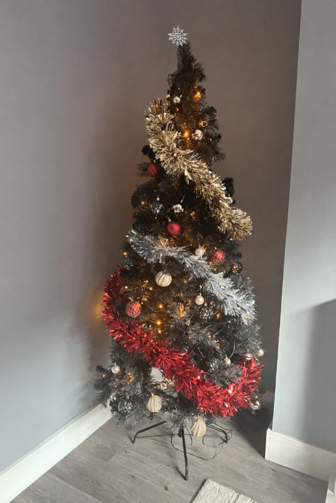 7ft Black & Green Christmas Tree