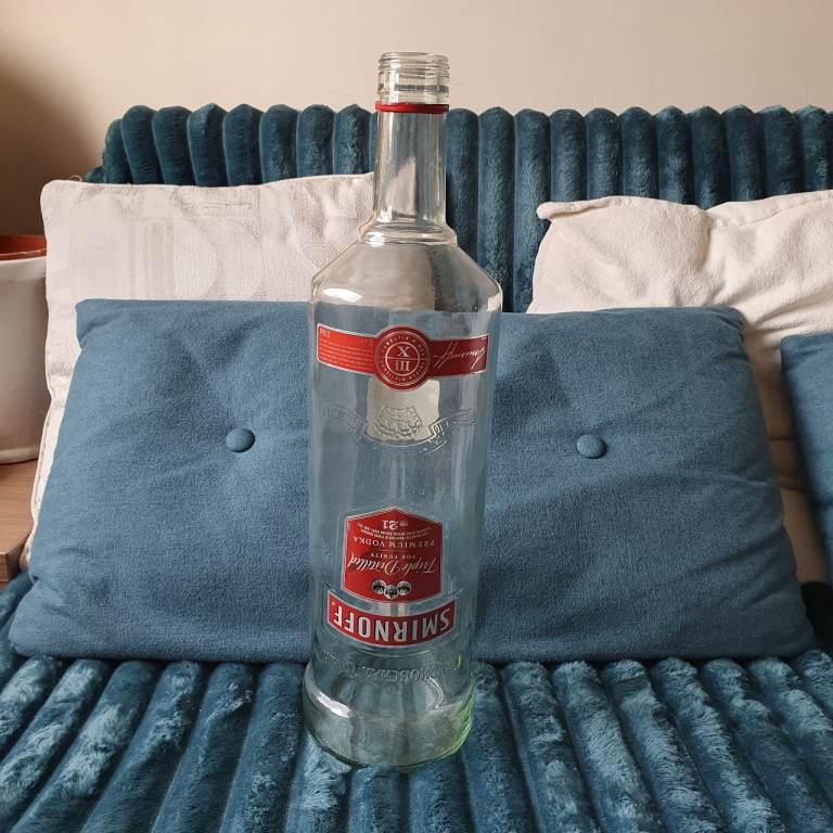 Large 3L Smirnoff Vodka bottle