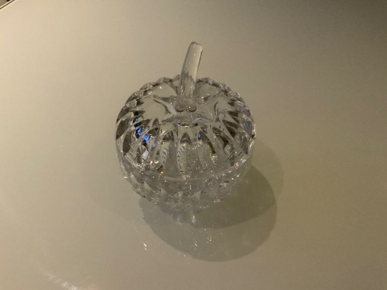 VINTAGE LEAD CRYSTAL SUGAR BOWL