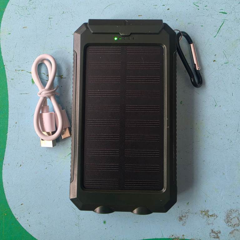 Solar Power Bank 20000mAh with LED Light & Compass