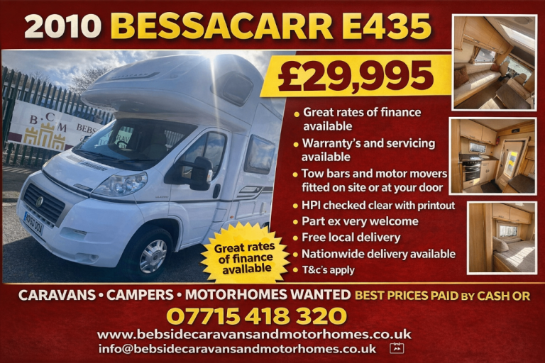 5 berth Bessacarr E435. One owner/12 month warranty & mot/hab check