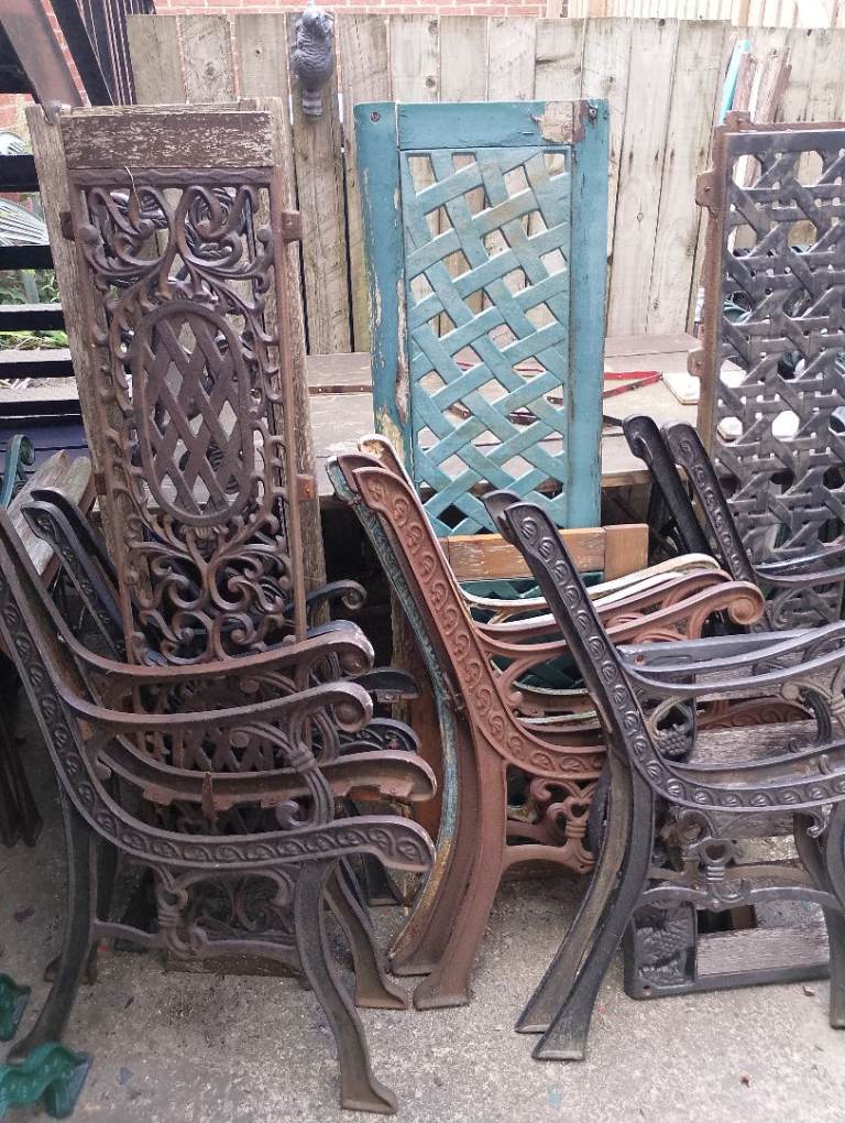 Cast iron garden bench sets
