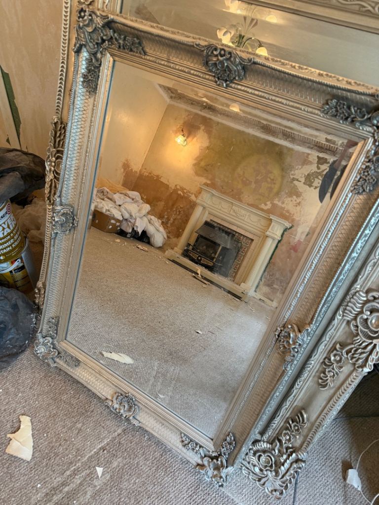 Good Condition Silver Ornate Framed Mirror
