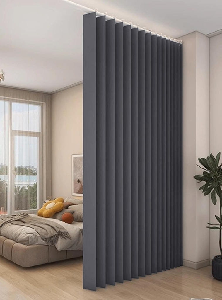 Brand new: 100"x96" Extra Large Blackout Room Divider Curtain in Dark Grey inc metal hooks