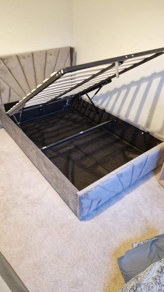 Double ottoman bed with mattress, deliver available