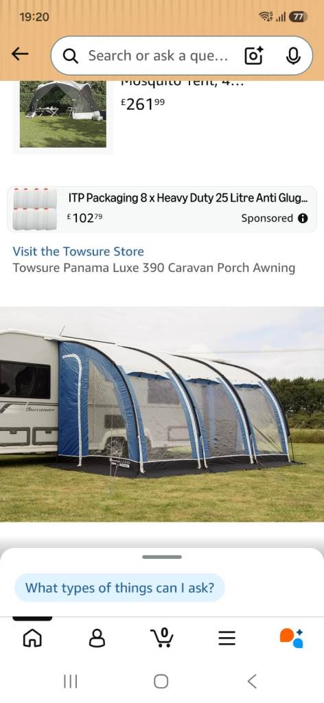 Caravan porch Awning 