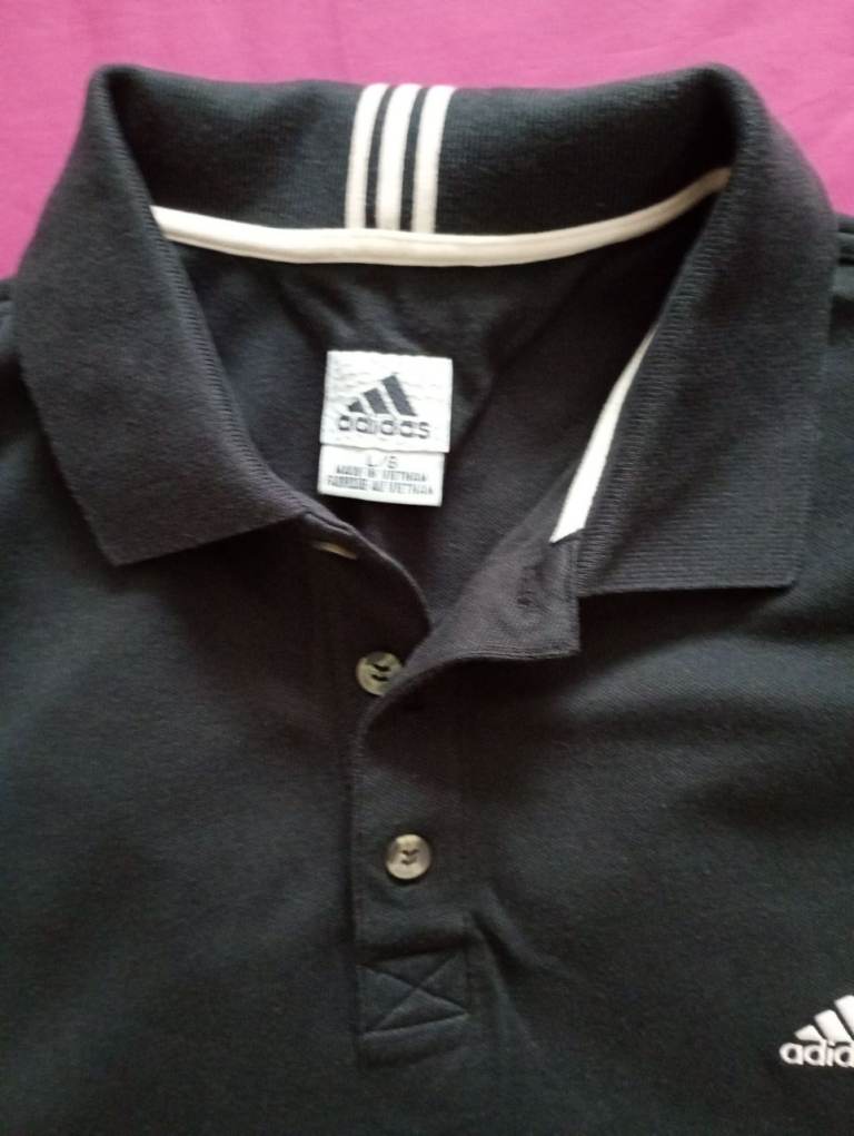 ADIDAS long-slv. Polo-shirt. LARGE, CHEST 42ins. As new cond. Unworn.