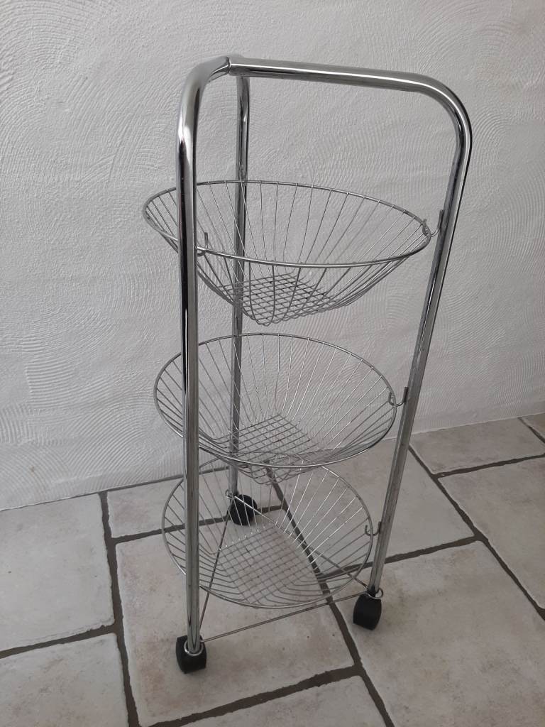 Three Tier Chrome Kitchen Trolley