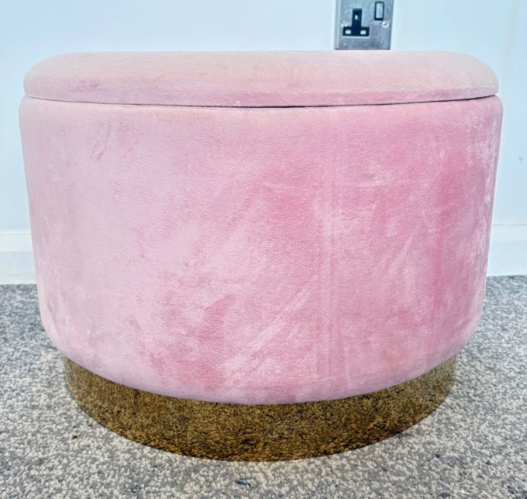 Large Pink and gold under dressing table stool With storage