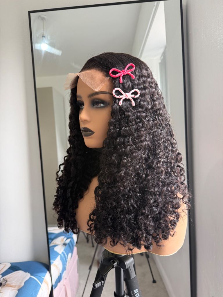 Curly Black Closure  Humanhair wig 