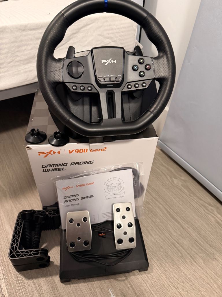 image for PXN V900 Gen 2 Racing Wheel + Pedals – Multi-Platform