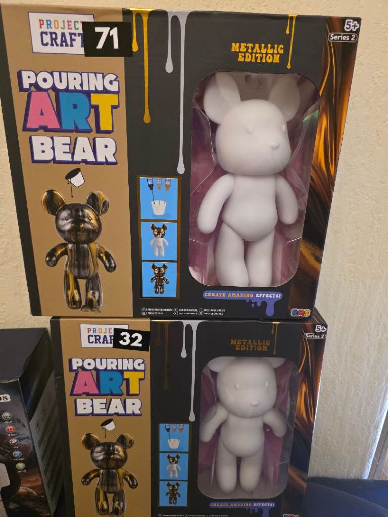 Pouring Art Bear Metallic
