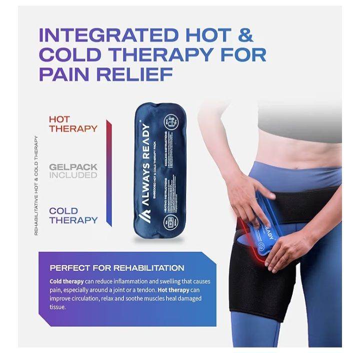 Always Ready Groin Support with Hot & Cold Gel Pack , Men & Women (M-XXL)