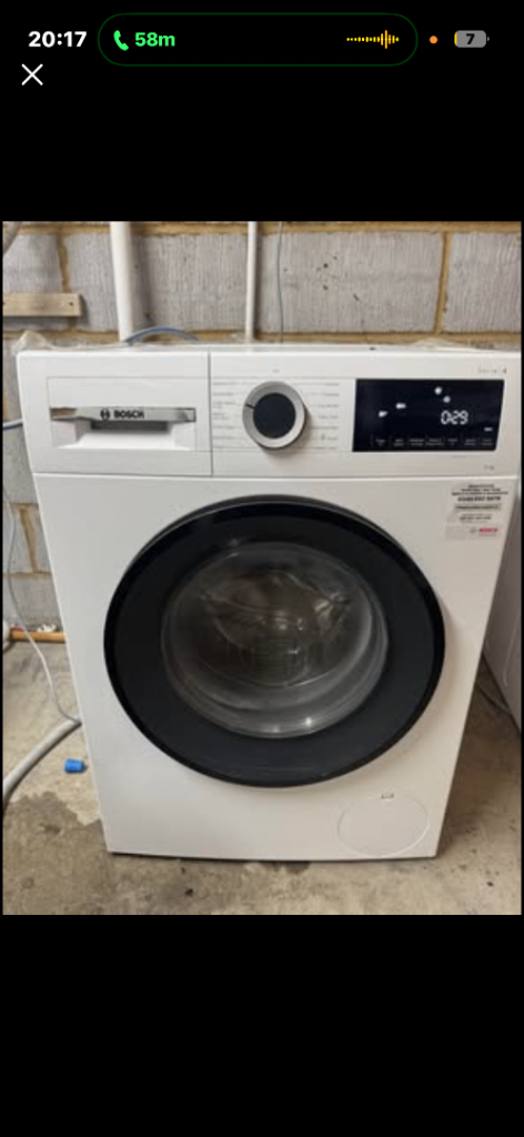 Bosch 9kg Washing Machine - White, Good Working Order