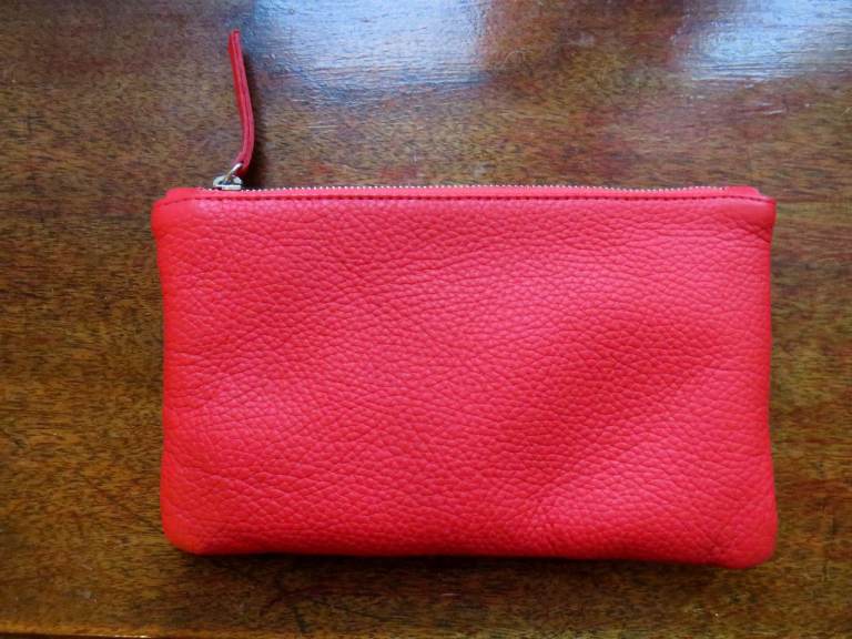 image for Brand New Genuine Red Leather Clutch Bag