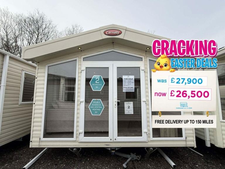 39x13ft 2 Bed Static Caravan - DG, CH, French Doors - Offsite for Private Land 