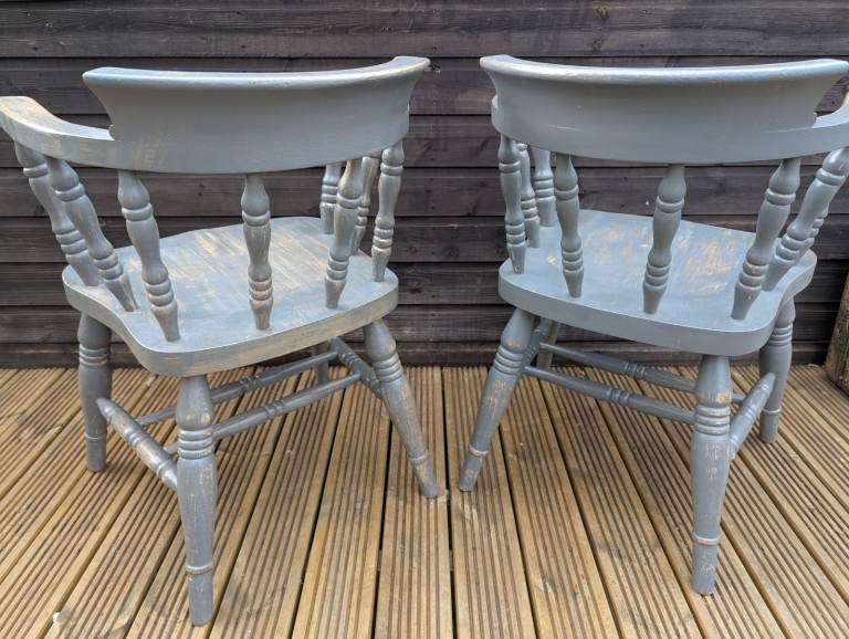 For Sale a pair of Solid oak Captain's Chairs