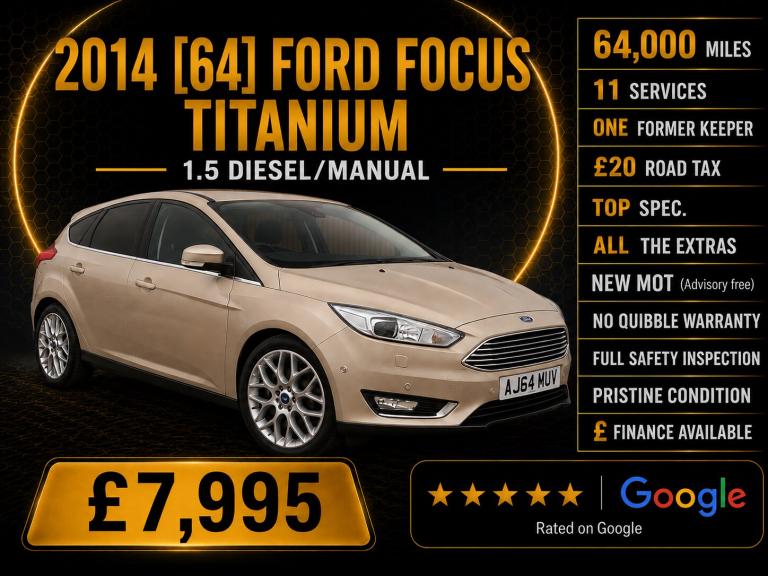 2014 Ford Focus 1.5 TDCi 120 Titanium X 5dr HATCHBACK Diesel Manual
