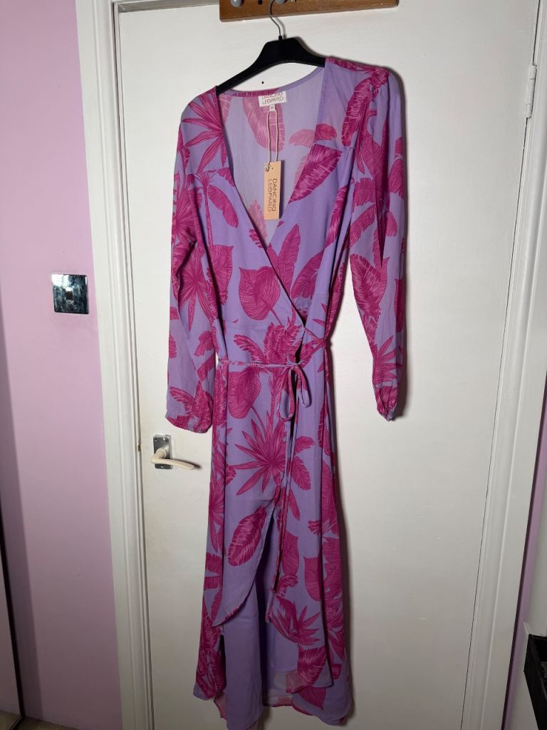 Dancing Leopard Purple Wrap Dress – New with Tags