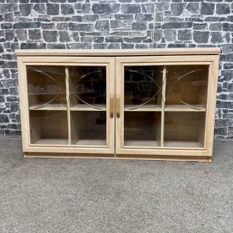 Light Wood Effect Corner TV Unit / Display Cabinet